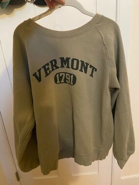 Vintage Olive Green Vermont 1791 Crewneck Sweatshirt